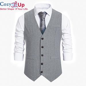 Cozy Up Cosy Up Heren Casual Krijtstreep Print Vintage Vest Heren Single Breasted Pak Vest Chalecos Para Hombre