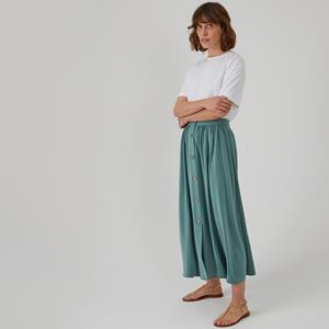 LA REDOUTE COLLECTIONS Wijd uitlopende lange rok, knoopsluiting