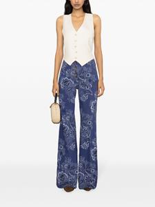 ETRO Paisley-print high-rise flared jeans - Blauw