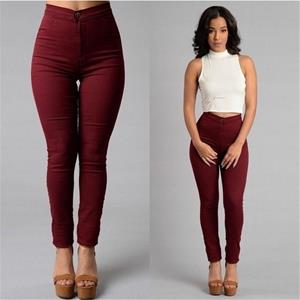ZM Home 6 kleuren dames hoge taille effen bodem leggings casual jeans slanke broek plus maat