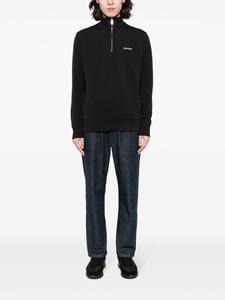 Calvin Klein logo-print quarter-zip sweatshirt - Zwart