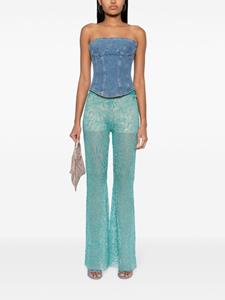 Blugirl metallic-threading flared trousers - Blauw