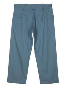 Yohji Yamamoto tapered cotton cargo trousers - Blauw