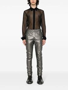 Rick Owens leather tapered trousers - Zilver
