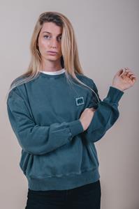 Trendsplant Damen vegan Oversized Pullover Espliego - Elm Grün