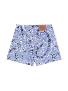 ETRO KIDS paisley-print cotton shorts - Blauw