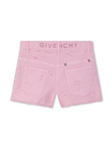 Givenchy Kids Shorts met gerafeld effect en plakkaat - Roze