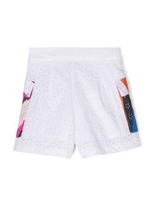 PUCCI Junior high-waist broderie-anglaise shorts - Wit