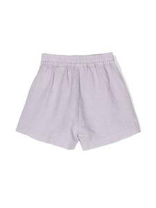 Aspesi Kids elasticated-waist linen shorts - Paars