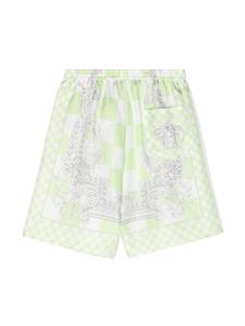 Versace Kids Geruite shorts - Groen