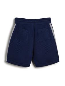 Brunello Cucinelli Kids ribbed-knit cotton bermuda shorts - Blauw