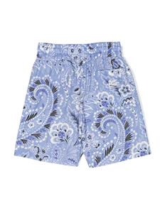 ETRO KIDS paisley-print drawstring shorts - Blauw