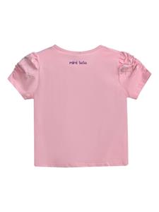 Mimi Tutu T-shirt met bloemenpatch - Roze