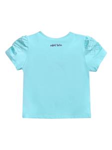Mimi Tutu T-shirt met bloemenpatch - Blauw