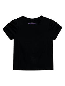 Mimi Tutu T-shirt met puppy applicatie - Zwart