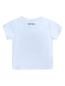 Mimi Tutu T-shirt met zwaan applicatie - Wit