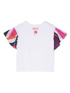 PUCCI Junior ruffled cotton T-shirt - Wit