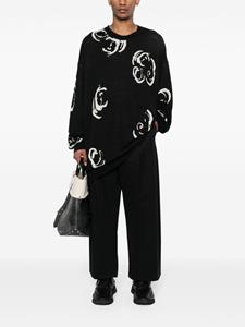 Yohji Yamamoto patterned-jacquard jumper - Zwart