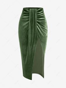 Zaful Thigh High Slit Midi Skirt