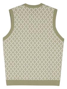 ASPESI patterned-intarsia cotton vest - Groen