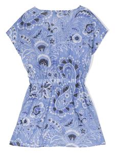 ETRO KIDS Katoenen jurk met bloemenprint - Blauw