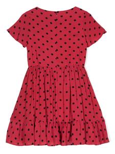 Moschino Kids Gelaagde jurk met stippen - Rood