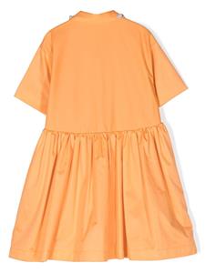 Mi Mi Sol Popeline jurk met korte mouwen - Oranje