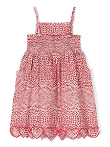Stella McCartney Kids heart-print cotton midi dress - Rood