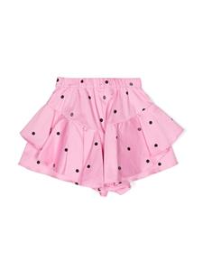 TWINSET Kids polka-dot ruffled shorts - Roze