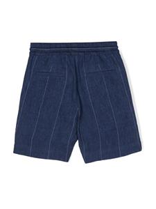 Brunello Cucinelli Kids Linnen shorts - Blauw