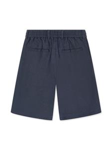 TRUSSARDI JUNIOR linen elasticated-waist shorts - Blauw
