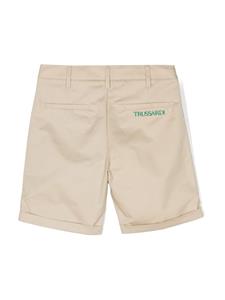 TRUSSARDI JUNIOR Katoenen shorts met geborduurd logo - Beige