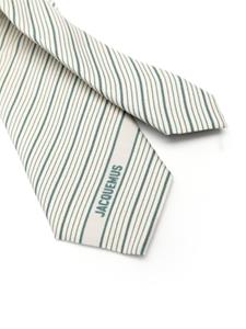 Jacquemus La Cravate gestreepte stropdas - Groen