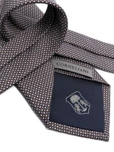 Corneliani Zijden stropdas met stippen - Grijs