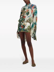 Roberto Cavalli jungle-print silk miniskirt - Wit