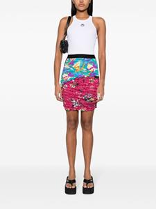 Marine Serre crinkled patchwork skirt - Zwart