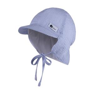 Sterntaler Peaked cap met nekbescherming gestreept hemelsblauw