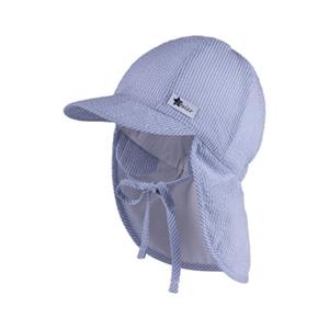 Sterntaler Peaked cap met nekbeschermingsstrepen hemelsblauw