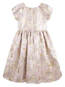 IAME patterned-jacquard linen dress - Beige