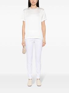 Fabiana Filippi Satijnen blouse met contrasterende hals - Wit