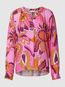 Milano italy Blouse met V-hals, model 'Blumenranke'