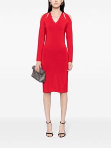 Karl Lagerfeld Midi-jurk met uitgesneden details en logobedel - Rood