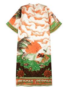 ALEMAIS Bungalow midi-jurk met grafische print - Beige