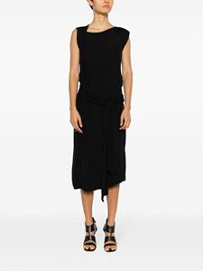 Uma | Raquel Davidowicz Midi-jurk met gestrikte taille - Zwart
