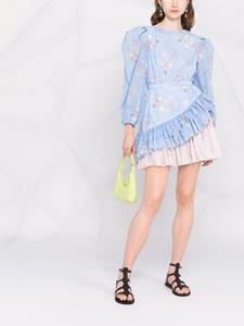 Ulyana Sergeenko Mini-jurk met bloemenprint - Blauw