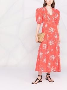 Ulyana Sergeenko Midi-jurk met bloemenprint - Rood