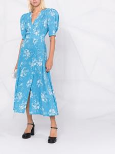 Ulyana Sergeenko Midi-jurk met bloemenprint - Blauw