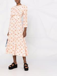 Ulyana Sergeenko Midi-jurk met bloemenprint - Beige