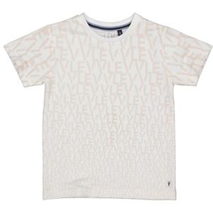 LEVV Little Jongens t-shirt - Mark - AOP wit tekst