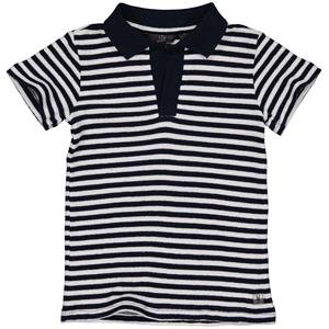 LEVV Little Jongens polo shirt - Marlon - AOP blauw gestreept